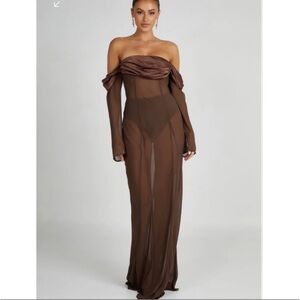 Ivanna Off Shoulder Chiffon Max